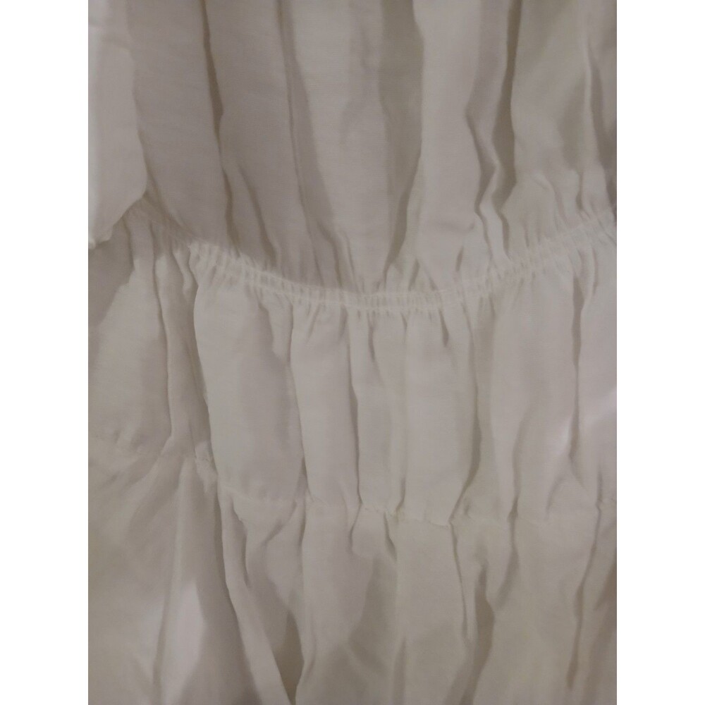 Princess Polly Halton Mini Dress White Size 8 Cottage Feminine Ruffles Puffy - Picture 6 of 8